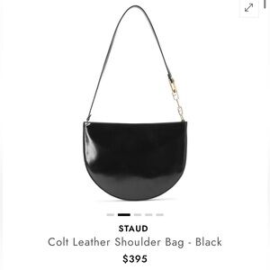 STAUD Colt Black Leather Shoulder Bag